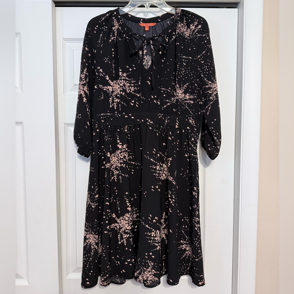 Modcloth Black & Pink Splattered Dress - Size Large